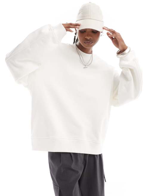 Weekday Paula oversized boxy fit sweatshirt in white