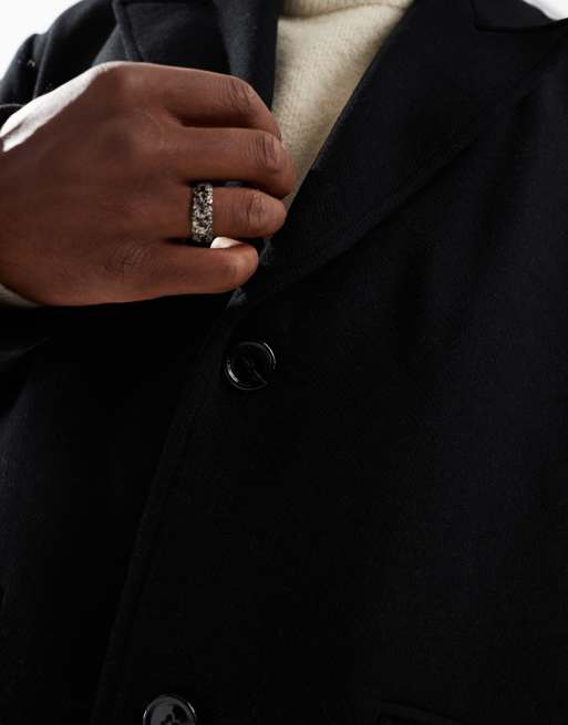 Weekday - Pavo - Cappotto lungo nero in misto lana, 4 di 4