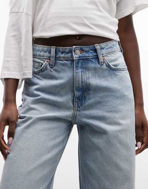 Weekday Paz mid waist wide leg jeans in blue wash, 5 of 5