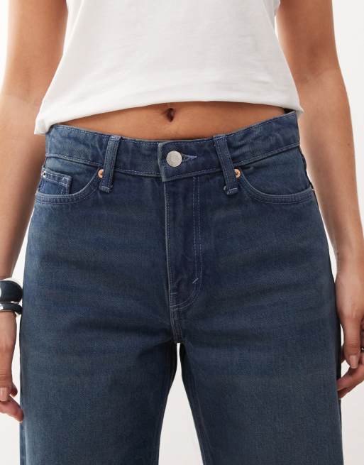 Weekday – Paz – Niebieskie jeansy z szerokimi nogawkami i średnim stanem, 5 z 5