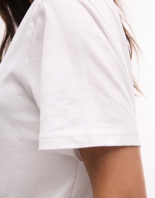 Weekday – Perfect – Biały luźny T-shirt , 4 z 4