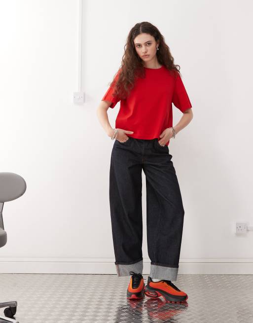Weekday Perfect boxy fit t-shirt in red