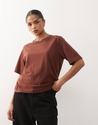 Weekday Perfect Boxy T-shirt In Brown
