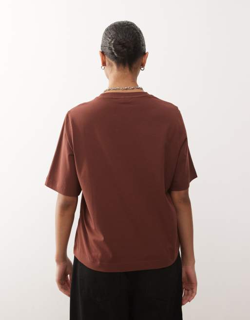 Weekday perfect boxy T-shirt in rust, 4 of 4
