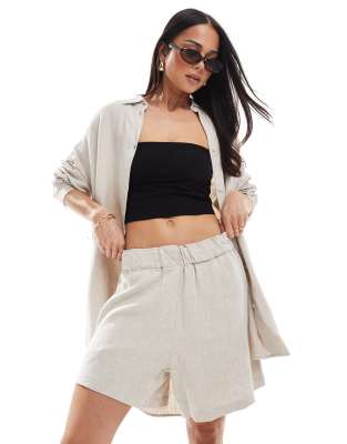 Linen Cotton Mix Shorts