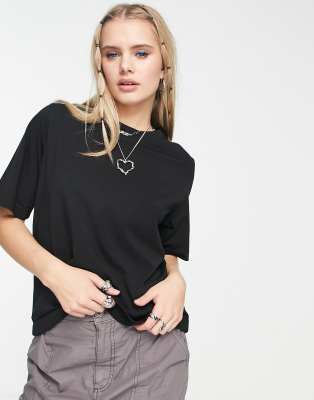 Weekday Perfect Relaxed T-shirt In Black In Black