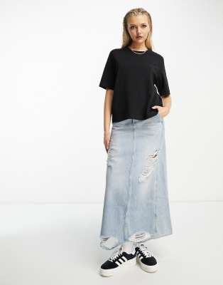 WEEKDAY PERFECT RELAXED T-SHIRT IN BLACK