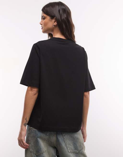 Weekday - Perfect - Ruimvallend T-shirt van katoen in zwart, 3 van 4