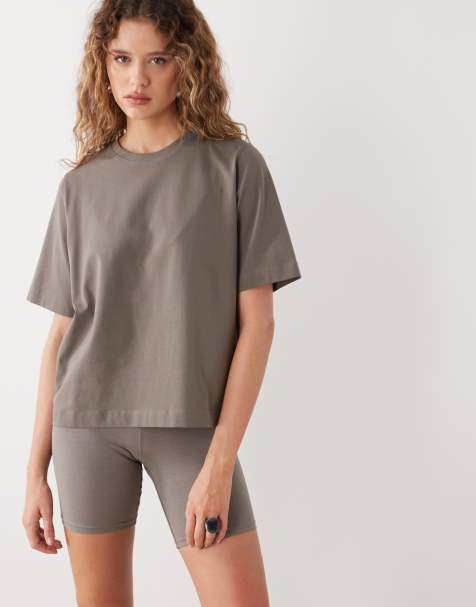 Weekday - Perfect - T-shirt coupe carrée - Gris - view 1