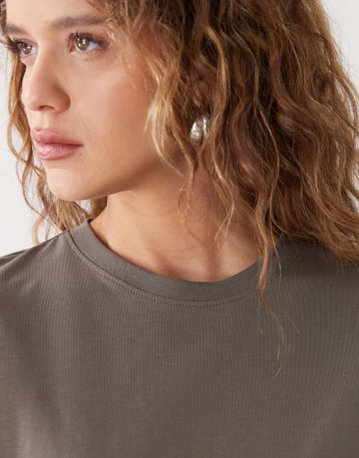 Weekday - Perfect - T-shirt coupe carrée - Gris, 3 de 4
