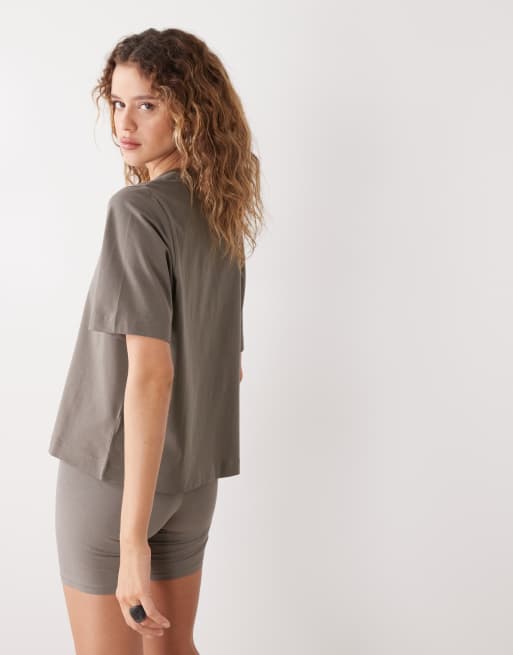 Weekday - Perfect - T-shirt coupe carrée - Gris, 4 de 4