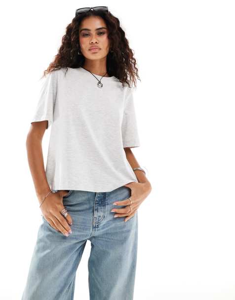 Weekday - Perfect - T-shirt squadrata grigia - view 1