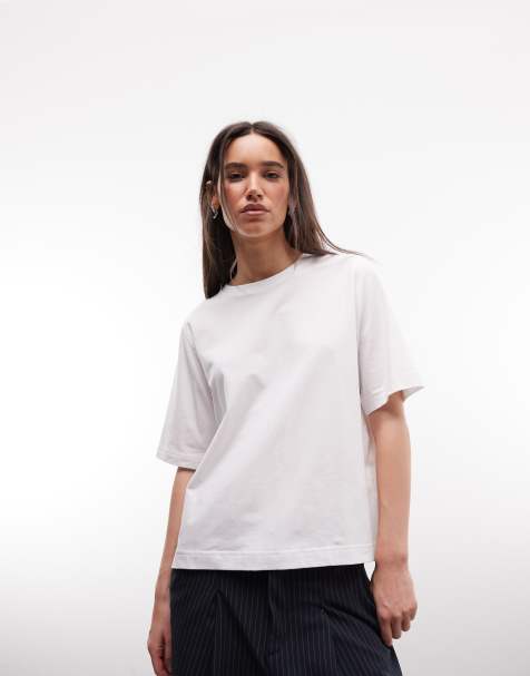 Weekday – Perfect – Vit avslappnad t-shirt - view 1