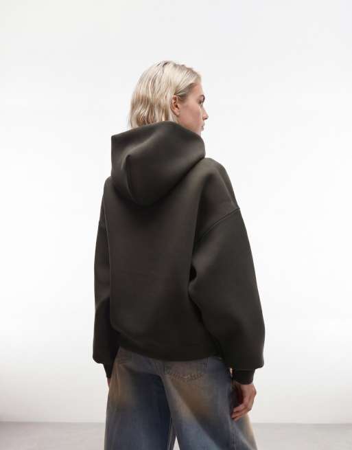 Weekday - Petra - Oversized hoodie in scuba-stijl in donkergroen, 4 van 4