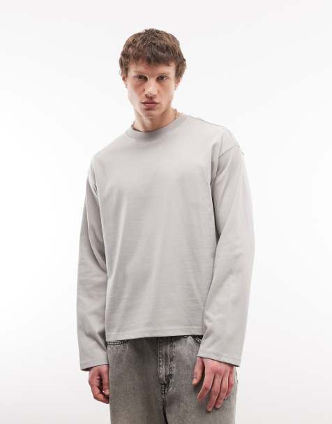 Weekday – Piaskowy T-shirt oversize o pudełkowym kroju z długimi rękawami - view 1