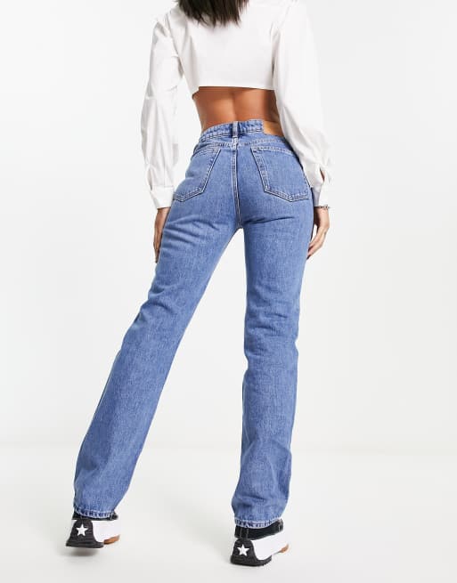 Weekday Voyage High Straight Jeans In Harper Blue ASOS, 47% OFF