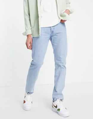 Weekday Space Straight Jeans In Pen Blue-blues In Blues