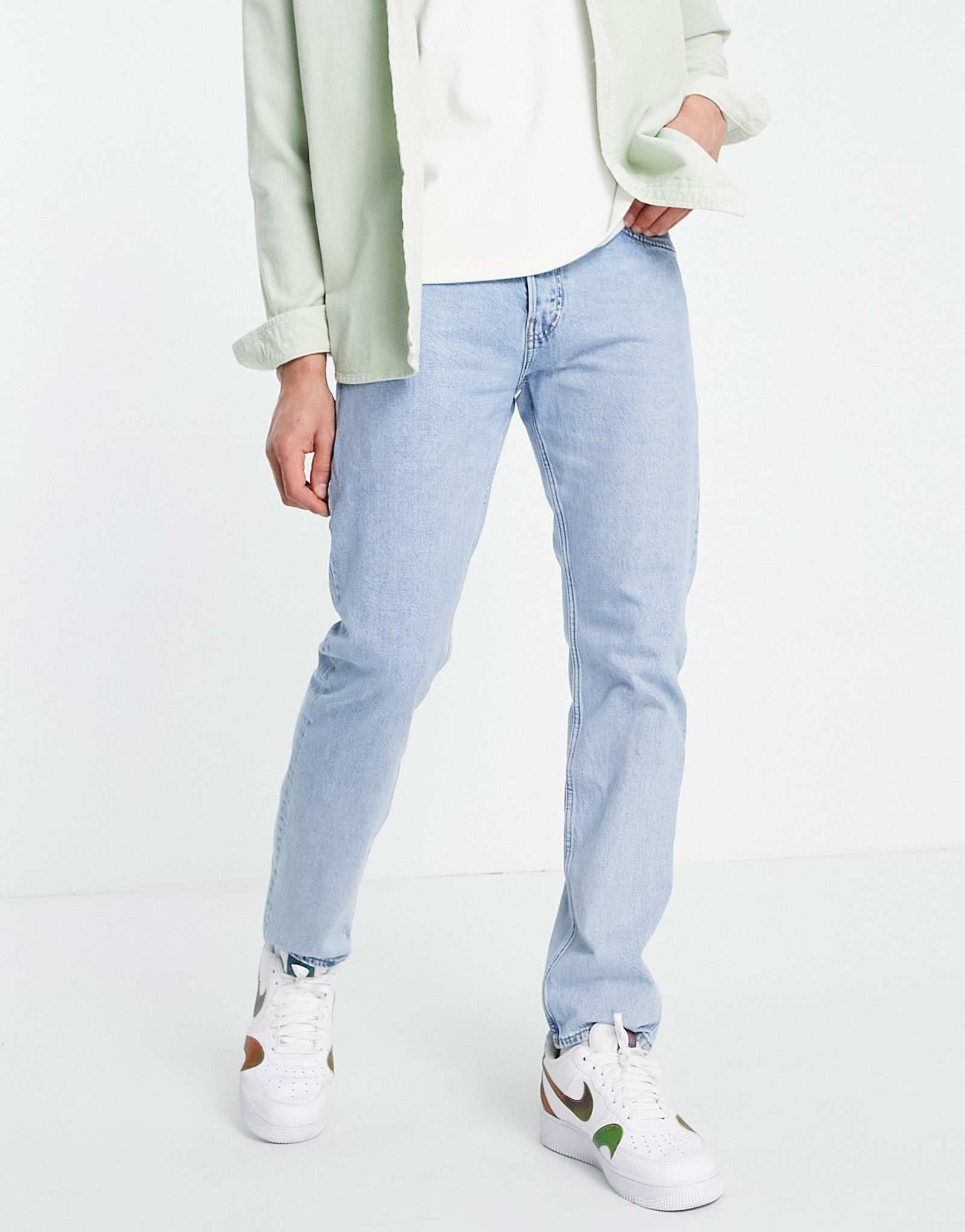 Джинсы Weekday Pine летнего синего цвета