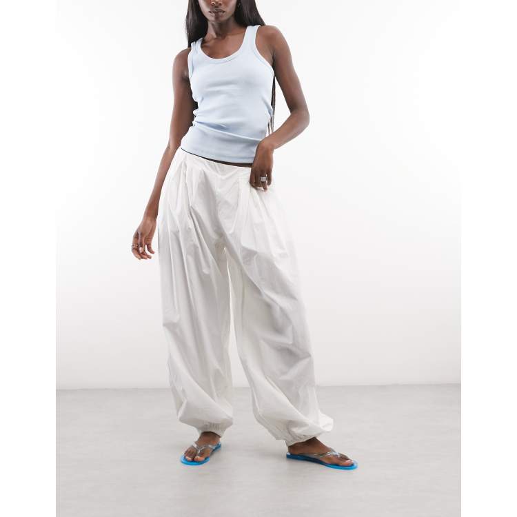 Weekday pleated balloon pants in white | ASOS
