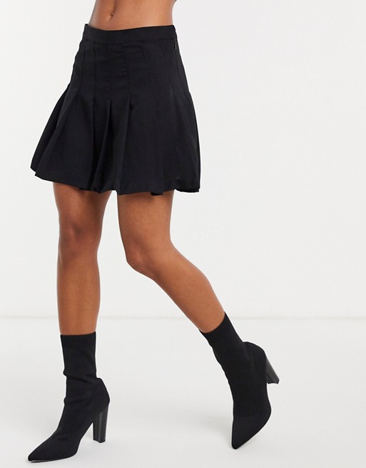 Weekday pleated mini skirt in black