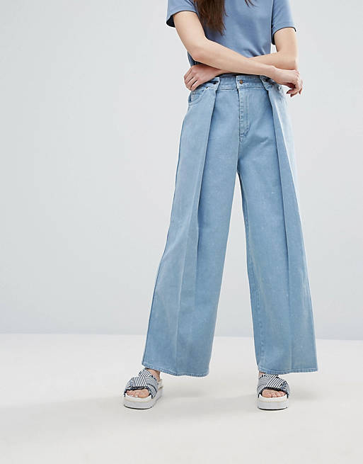 Weekday Pleated Wrap Front Wide Leg Jean | ASOS