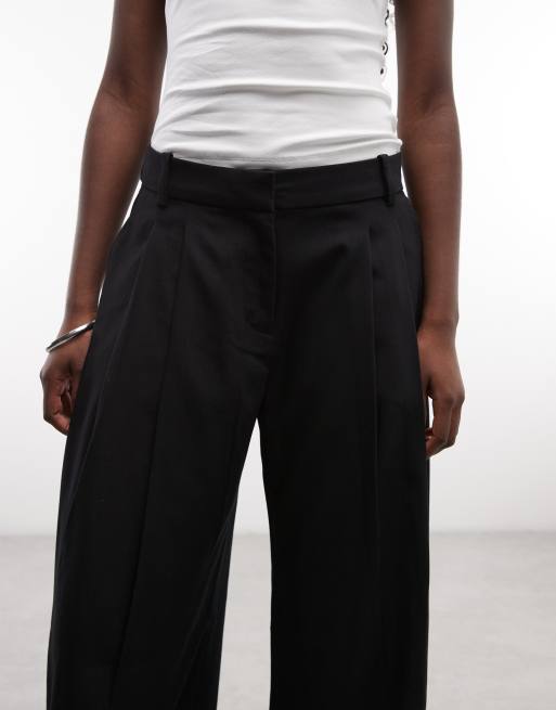 Weekday Plissee-Hose mit weitem Bein in Schwarz, 3 von 5