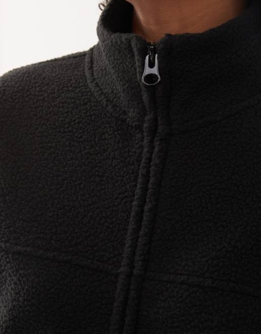 Weekday - Polaire oversize zippée en imitation peau de mouton - Noir, 4 de 4