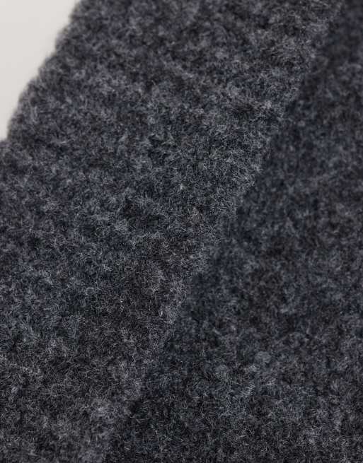 Weekday premium chunky wool blend beanie in off-black melange, 2 of 3