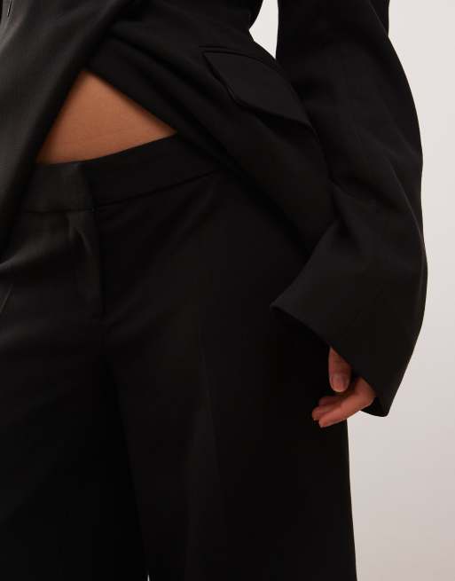 Weekday premium flared tailored pants with front pleats in black - part of a set, 5 of 5