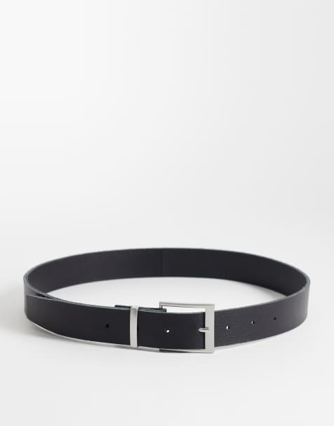 Weekday premium leather belt in black - view 1