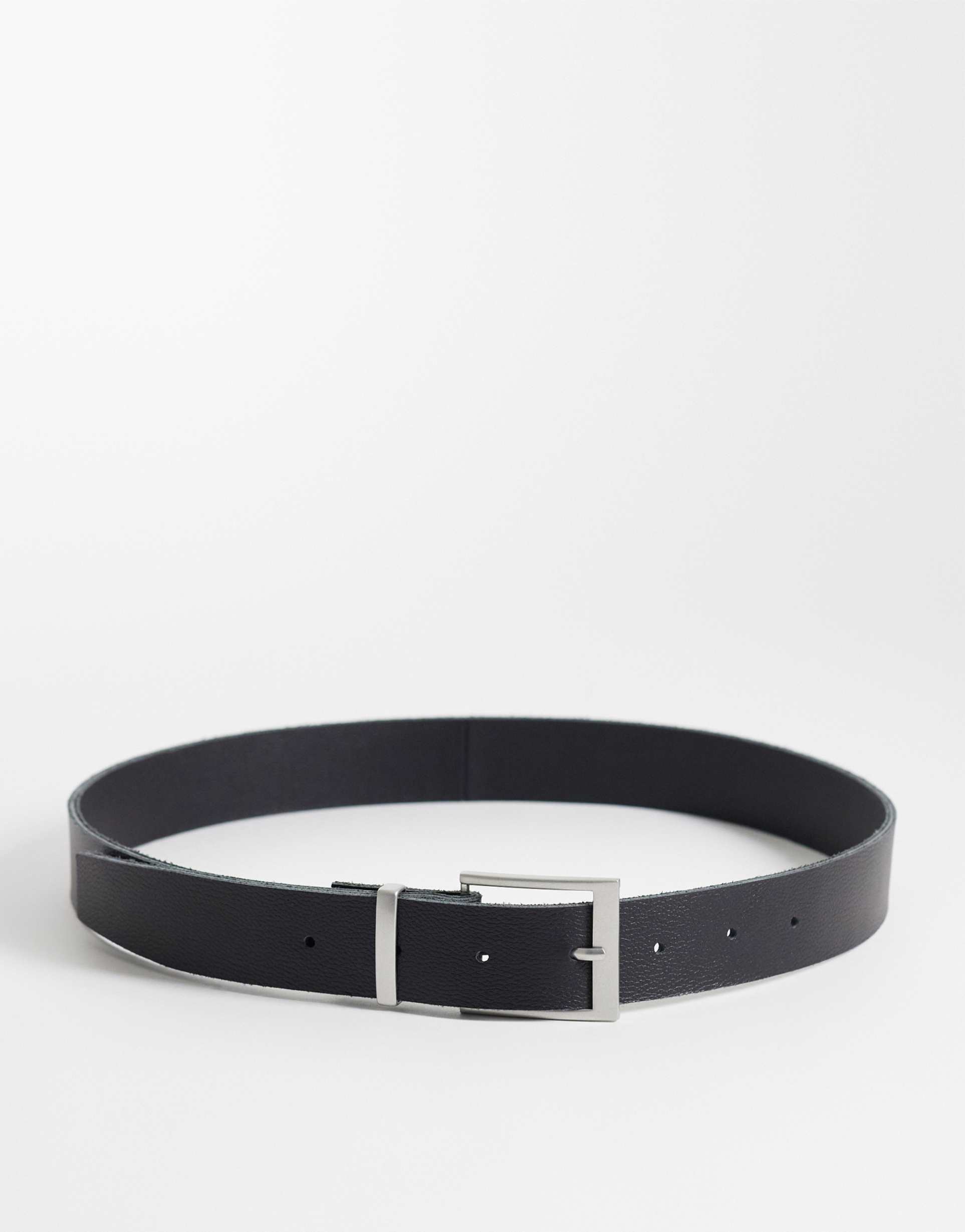 weekday premium leather belt in black