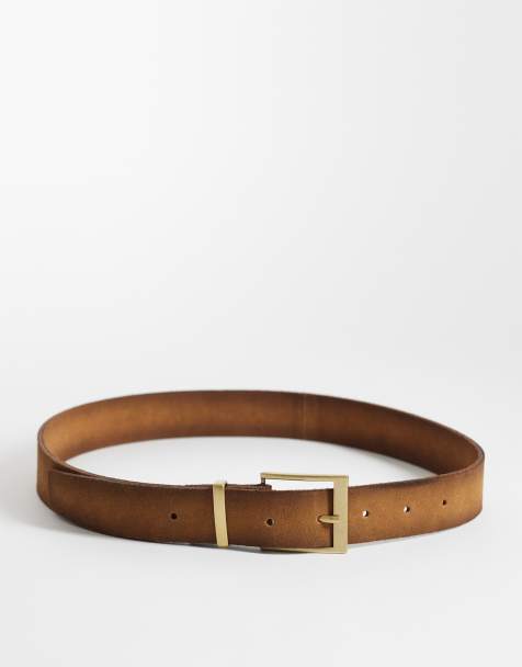 Weekday premium leather belt in brown - view 1