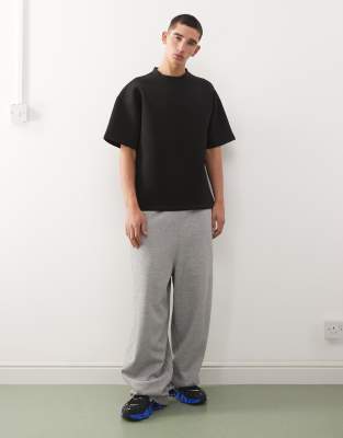 Weekday Relaxed Fit Heavyweight Jersey T-shirt In Black