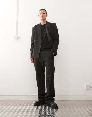 Weekday Premium Wool Blend Pants In Black
