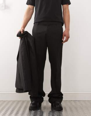 Weekday Premium Wool Blend Pants In Black