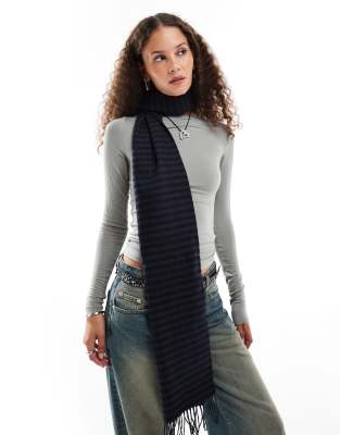 Weekday Weekday premium wool scarf in black check