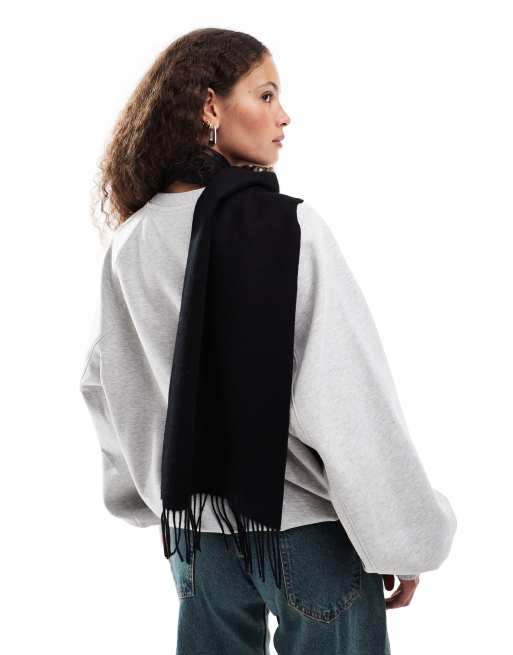 Weekday premium wool scarf in black | ASOS