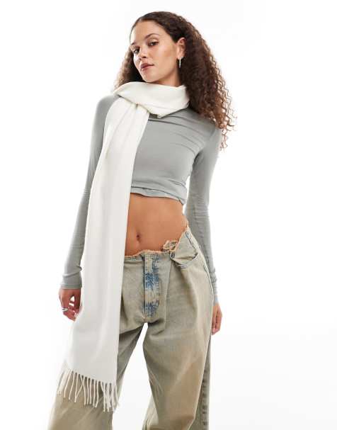 Weekday premium wool scarf in off-white - view 1