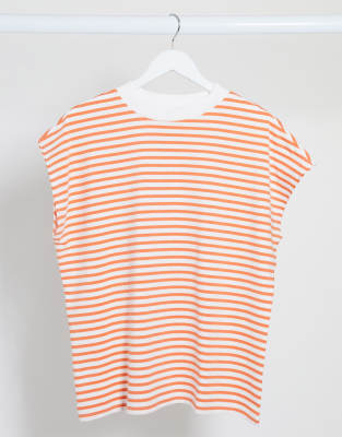 asos orange and white striped dress