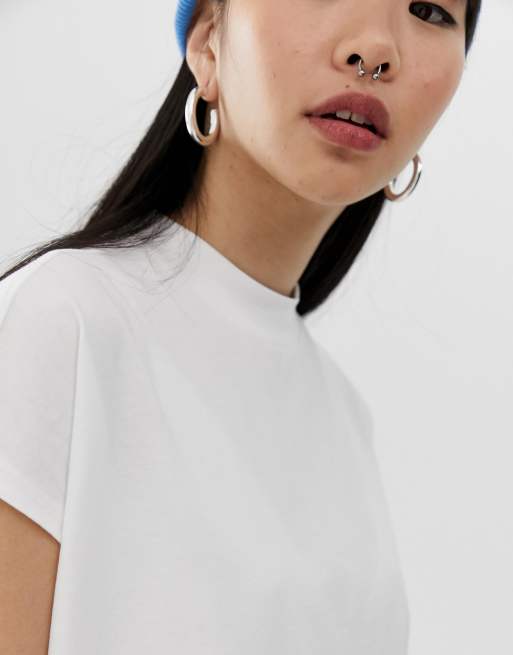 Weekday - Prime - T-shirt bianca in cotone, 3 di 4