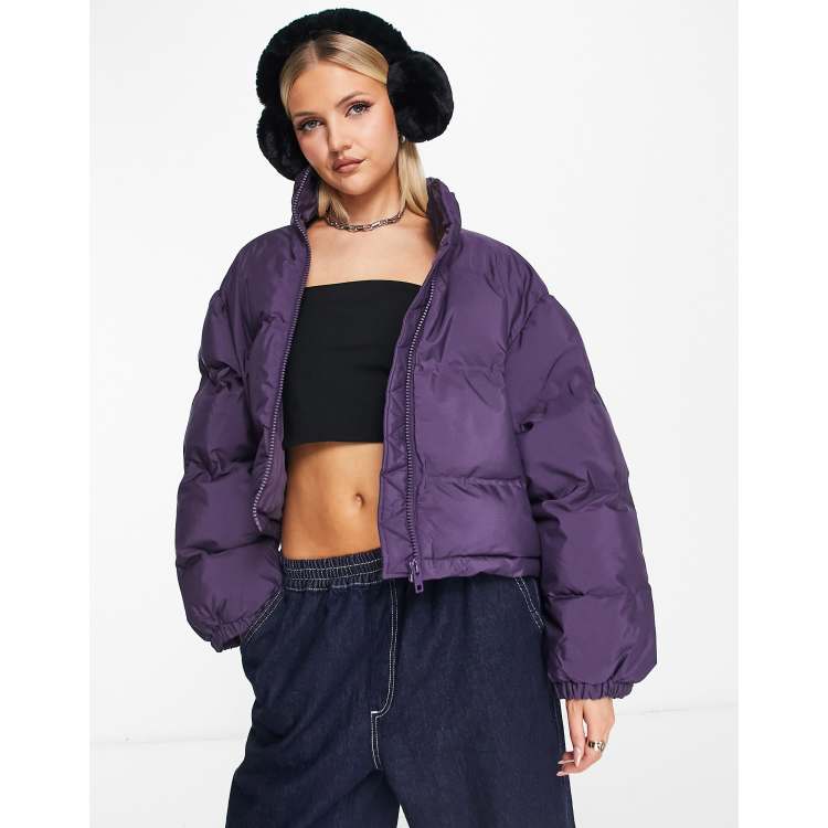 Weekday Promis padded jacket in deep purple