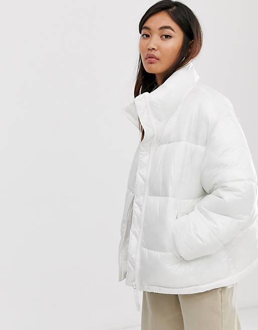Weekday puffer jacket in white | ASOS