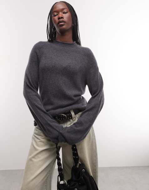 Weekday pull col montant en mélange de laine gris foncé - view 1
