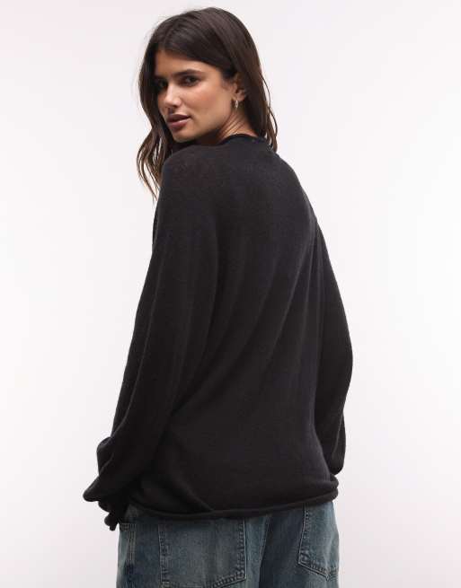 Weekday pull col montant en mélange de laine noir, en exclusivité sur ASOS, 2 de 4