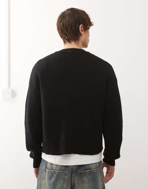 Weekday - Pull coupe carrée en maille - Noir, 3 de 5