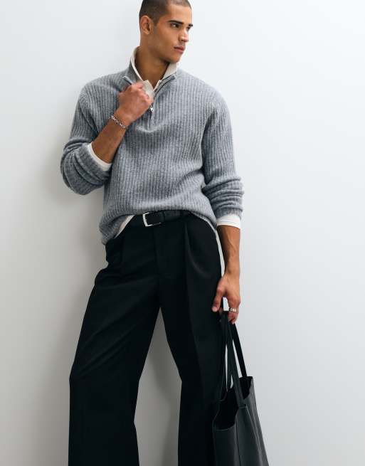 Weekday pull demi-zip en mélange gris, 4 de 5