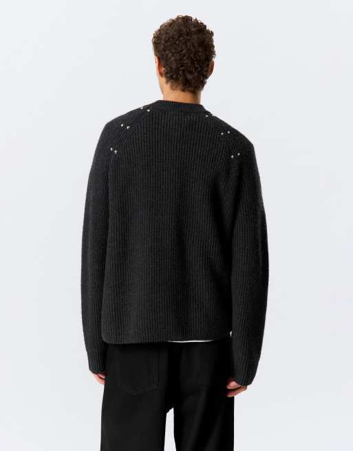 Weekday - Pull en laine mélangée à détail clou - Noir, 4 de 4