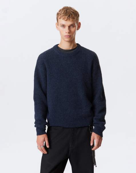 Weekday - Pull en laine mélangée - Bleu marine chiné - view 1