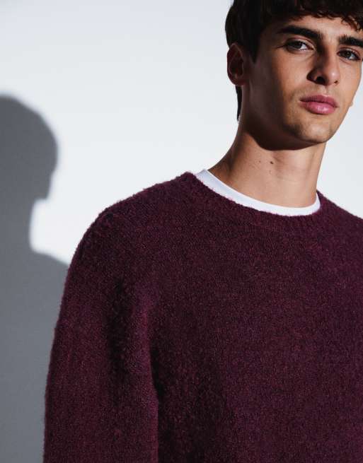 Weekday - Pull en laine mélangée - Bordeaux chiné, 4 de 5