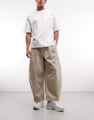 Weekday Pull-on Barrel Leg Pants In Brown
